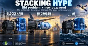 The Hype-Layering Playbook: How Tech Startups Mask Unresolved Economics with the Buzzword of the Day